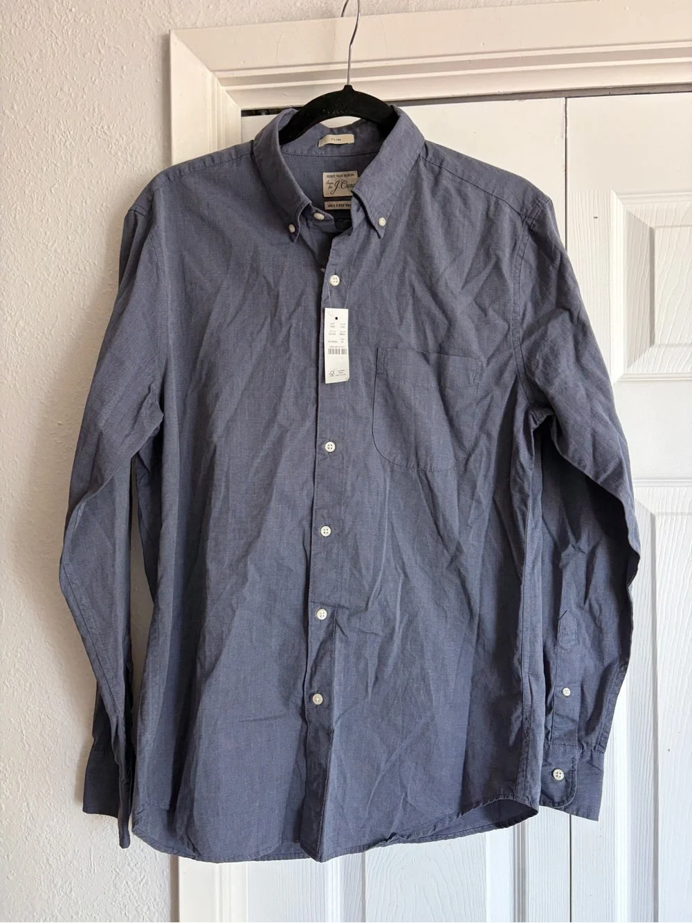 NWT J. Crew Secret Wash Cotton 100’s 2-Ply Yarn Dress Shirt BJ742 Slim Fit